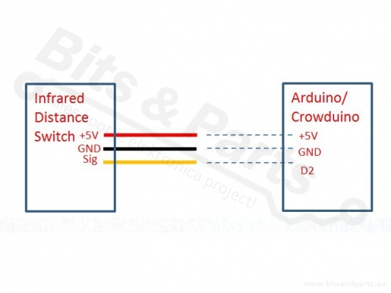 Distance sensor Infrared/IR on/off 3-50cm adjustable